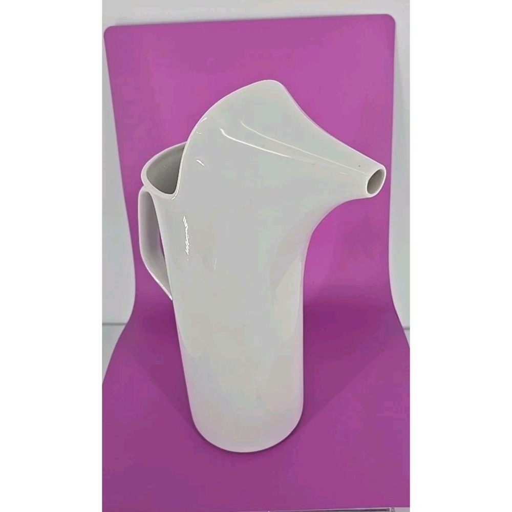 1960 Schmid Legardo Tackett Tall MCM Modernist White Ironstone Pitcher
